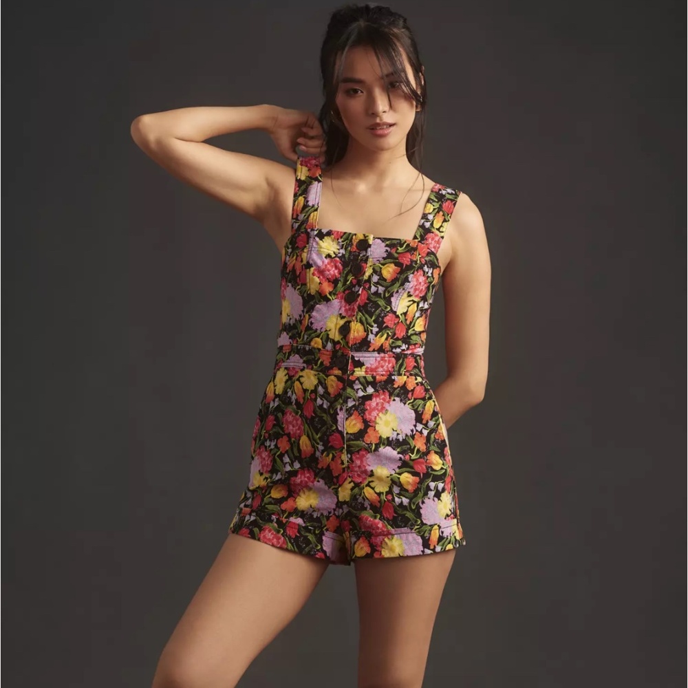 The Yukiko Noritake Portside Button-Front Romper by Maeve